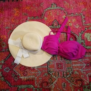 NWT, Becca Beach by Rebecca Virtue Pink bikini top